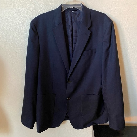 Bonobos Men’s Micro Plaid Navy Blazer Wool Blend Size 42R Sport Coat - Picture 1 of 9